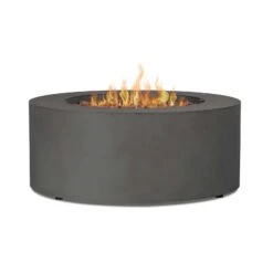 Real Flame Aegean Round Propane Or Natural Gas Fire Pit Table | C9815LP-WSLT -Electric Fire Place Store real flame aegean round propane or natural gas fire pit table c9815lp wslt 4