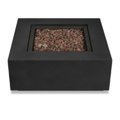 Real Flame Aegean Square Propane Or Natural Gas Fire Pit Table | C9812LP-BLK -Electric Fire Place Store real flame aegean square propane or natural gas fire pit table c9812lp blk 3