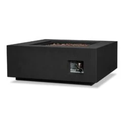 Real Flame Aegean Square Propane Or Natural Gas Fire Pit Table | C9812LP-BLK -Electric Fire Place Store real flame aegean square propane or natural gas fire pit table c9812lp blk 4