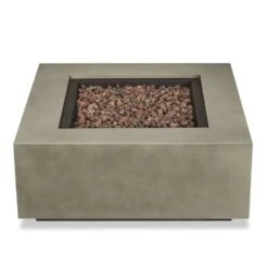 Real Flame Aegean Square Propane Or Natural Gas Fire Pit Table | C9812LP-MGRY -Electric Fire Place Store real flame aegean square propane or natural gas fire pit table c9812lp mgry 3