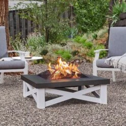 Real Flame Austin Wood Burning Fire Pit | 350-WHT -Electric Fire Place Store real flame austin wood burning fire pit 350 wht 6