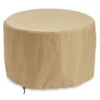 Round Tan Protective Cover. (34" W X 34" D X 21.13" H) -Electric Fire Place Store round tan protective cover 34 w x 34 d x 21 13 h