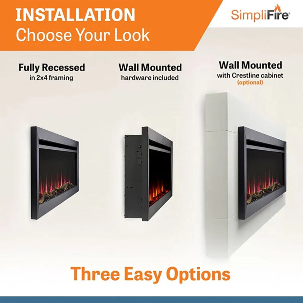 SimpliFire 72" Allusion Slim Wall Mount / Built-In Electric Fireplace | SF-ALLS72 6 SimpliFire 72" Allusion Slim Wall Mount / Built-In Electric Fireplace | SF-ALLS72 - Image 4