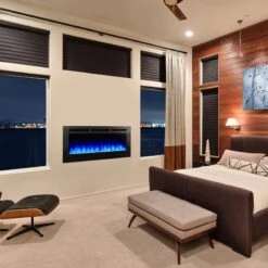 SimpliFire Allusion 48" Wall Mount/Recessed Linear Electric Fireplace | SF-ALL48-BK -Electric Fire Place Store simplifire allusion 48 wall mount recessed linear electric fireplace sf all48 bk 2