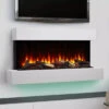 SimpliFire Format 43" Floating Mantel Wall Mount Linear Electric Fireplace | SF-FM43-WH