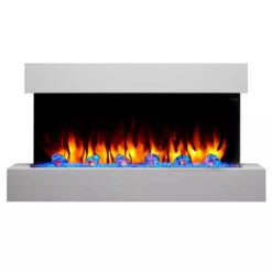 SimpliFire Format 43" Floating Mantel Wall Mount Linear Electric Fireplace | SF-FM43-WH -Electric Fire Place Store simplifire format 43 floating mantel built in wall mount linear electric fireplace sf fm43 wh 3