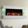 SimpliFire Format 50" Floating Mantel Wall Mount Linear Electric Fireplace | SF-FM50-WH -Electric Fire Place Store simplifire format 50 floating mantel wall mount linear electric fireplace sf fm50 wh