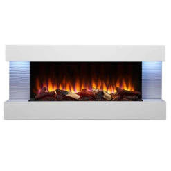 SimpliFire Format 50" Floating Mantel Wall Mount Linear Electric Fireplace | SF-FM50-WH -Electric Fire Place Store simplifire format 50 floating mantel wall mount linear electric fireplace sf fm50 wh 2
