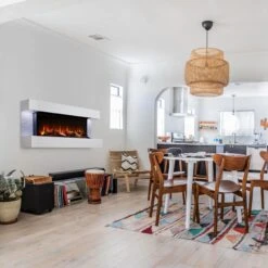 SimpliFire Format 60" Floating Mantel Wall Mount Linear Electric Fireplace | SF-FM60-WH -Electric Fire Place Store simplifire format 60 floating mantel wall mount linear electric fireplace sf fm60 wh 2