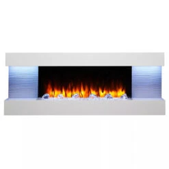 SimpliFire Format 60" Floating Mantel Wall Mount Linear Electric Fireplace | SF-FM60-WH -Electric Fire Place Store simplifire format 60 floating mantel wall mount linear electric fireplace sf fm60 wh 3