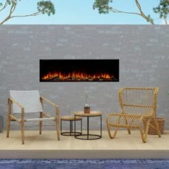 SimpliFire Forum Outdoor 55" Built-In/Recessed Linear Electric Fireplace | SF-OD55 -Electric Fire Place Store simplifire forum outdoor 55 built in recessed linear electric fireplace sf od55 3