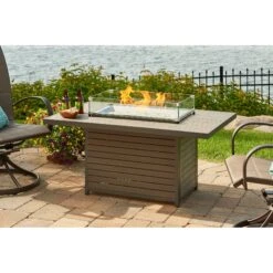 The Outdoor GreatRoom Company Brooks Rectangular Gas Fire Pit Table | BRK-1224-19-K -Electric Fire Place Store the outdoor greatroom company brooks rectangular gas fire pit table brk 1224 19 k 5