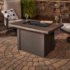 Electric Fire Place Store -Electric Fire Place Store the outdoor greatroom company driftwood havenwood rectangular gas fire pit table with grey base hvdg 1224 k 2
