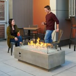 The Outdoor GreatRoom Company Natural Grey Cove 54" Linear Gas Fire Pit Table | CV-54 -Electric Fire Place Store the outdoor greatroom company natural grey cove 54 linear gas fire pit table cv 54 4