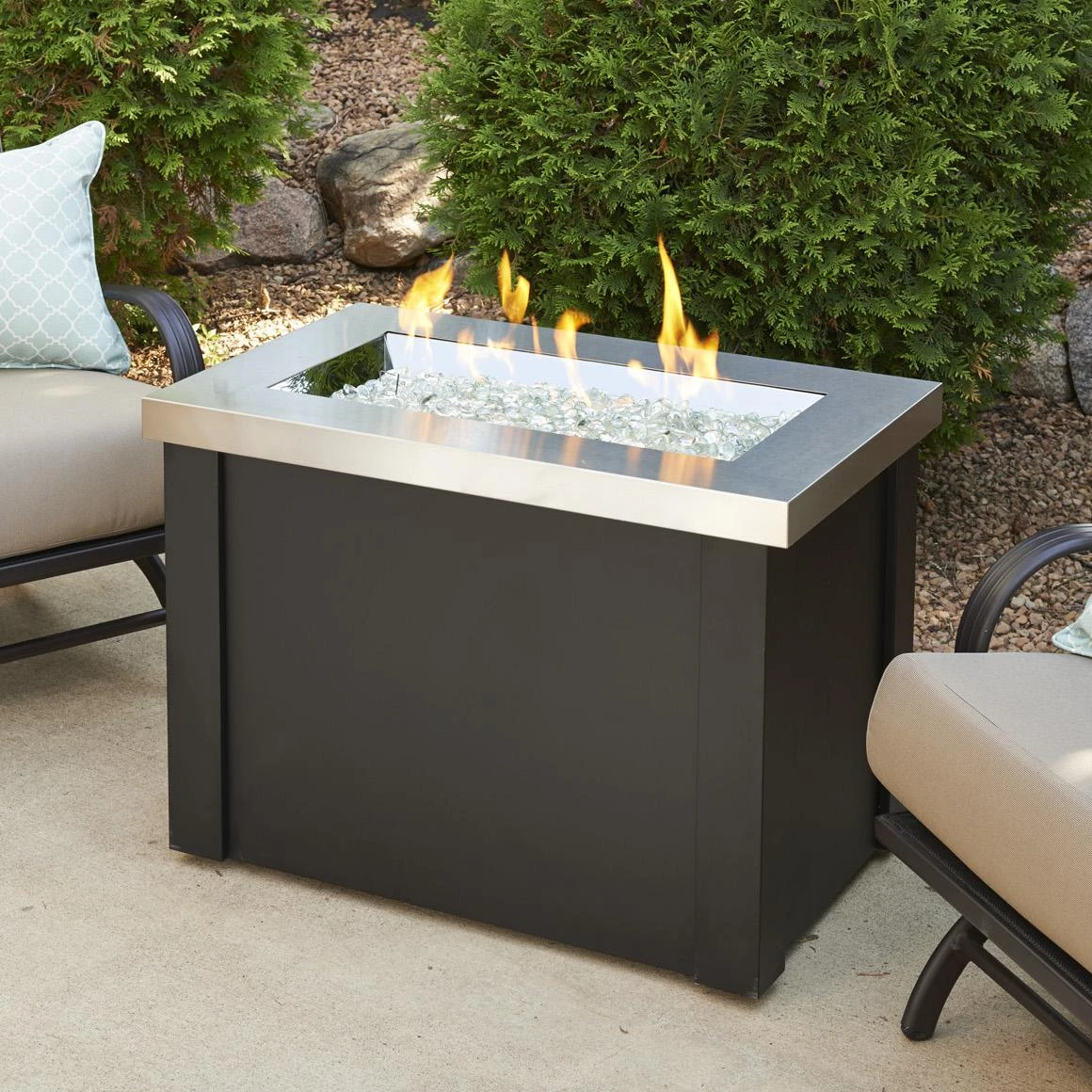 The Outdoor GreatRoom Company Stainless Steel Providence Rectangular Gas Fire Pit Table | PROV-1224-SS 3 The Outdoor GreatRoom Company Stainless Steel Providence Rectangular Gas Fire Pit Table | PROV-1224-SS