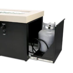 The Outdoor GreatRoom Company Uptown Iroko Linear Gas Fire Pit Table | UPT-1242-IRO -Electric Fire Place Store the outdoor greatroom company uptown iroko linear gas fire pit table upt 1242 iro 5