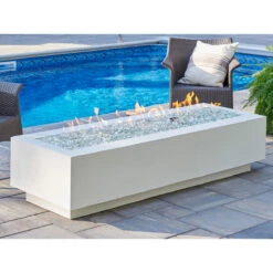 The Outdoor GreatRoom Company White Cove 72" Linear Gas Fire Pit Table | CV-72WT -Electric Fire Place Store the outdoor greatroom company white cove 72 linear gas fire pit table cv 72wt 2