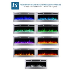 Touchstone Sideline Deluxe Stainless Steel 50" Recessed Smart Electric Fireplace | 86273 -Electric Fire Place Store touchstone sideline deluxe stainless steel 50 recessed smart electric fireplace 86273 7