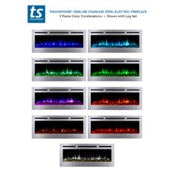 Touchstone Sideline Deluxe Stainless Steel 50" Recessed Smart Electric Fireplace | 86273 -Electric Fire Place Store touchstone sideline deluxe stainless steel 50 recessed smart electric fireplace 86273 8