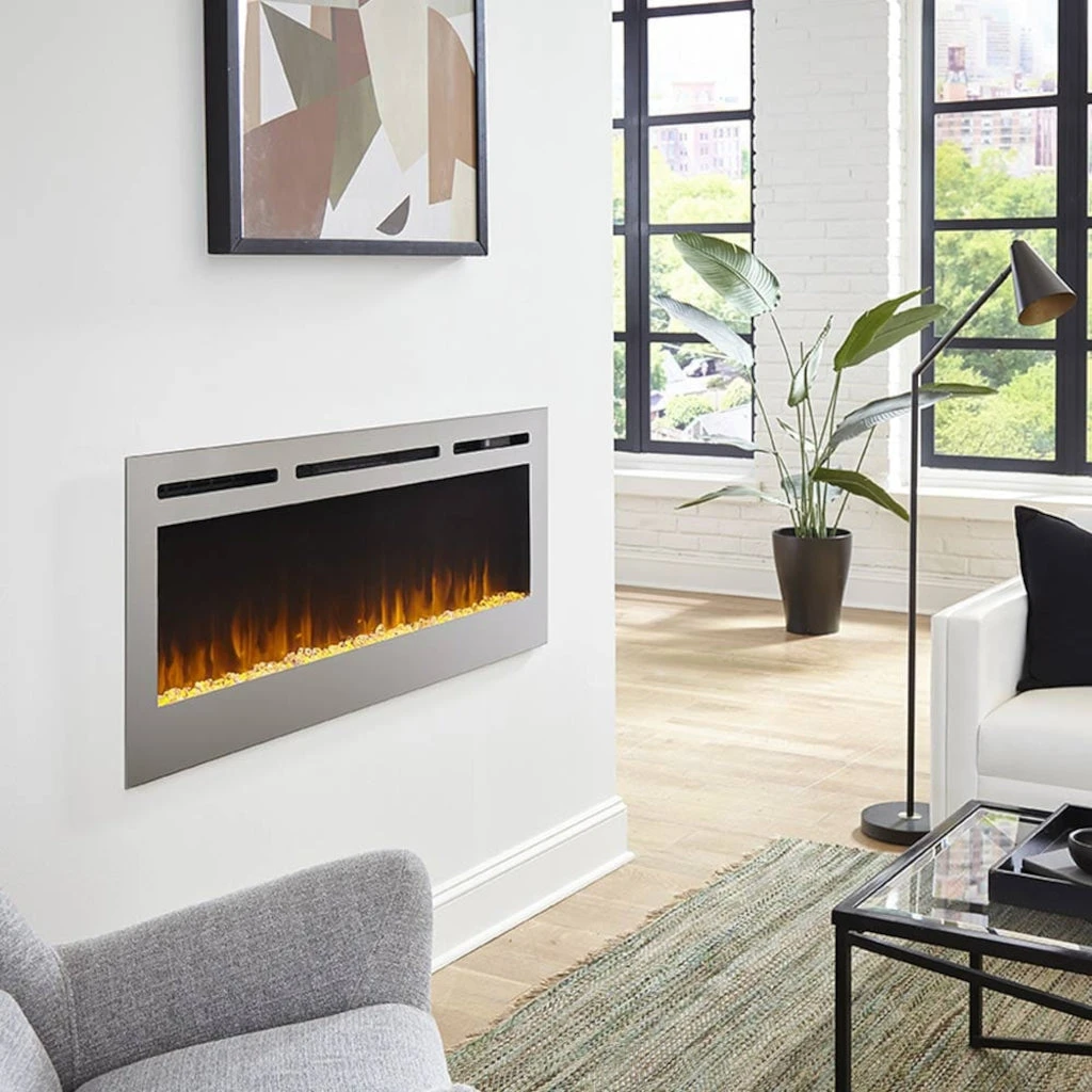 Touchstone Sideline Deluxe Stainless Steel 60" Recessed Smart Electric Fireplace | 86277 4 Touchstone Sideline Deluxe Stainless Steel 60" Recessed Smart Electric Fireplace | 86277 - Image 2