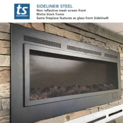 Touchstone The Sideline Steel Mesh Screen Non Reflective 60 Inch Recessed Electric Fireplace | 80047 -Electric Fire Place Store touchstone the sideline steel mesh screen non reflective 60 inch recessed electric fireplace 80047 3
