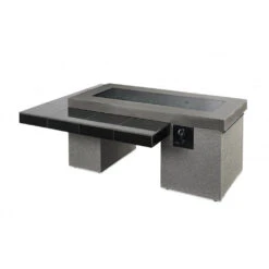 The Outdoor GreatRoom Company Black Uptown Linear Gas Fire Pit Table | UPT-1242 -Electric Fire Place Store upt 1242burner cover