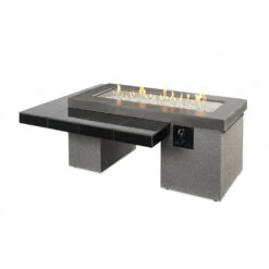The Outdoor GreatRoom Company Black Uptown Linear Gas Fire Pit Table | UPT-1242