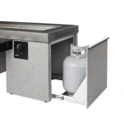 The Outdoor GreatRoom Company Black Uptown Linear Gas Fire Pit Table | UPT-1242 -Electric Fire Place Store upt 1242tankslider