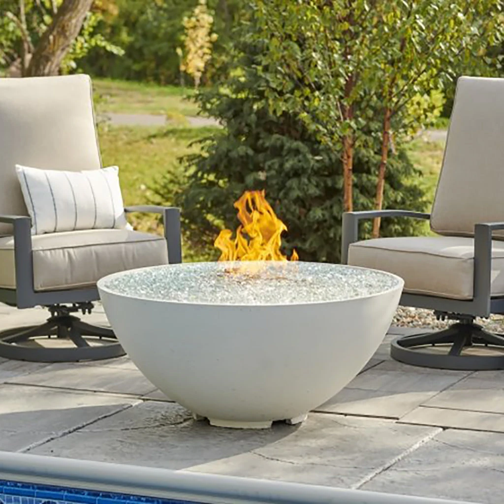 The Outdoor GreatRoom Company White Cove Edge 42" Round Gas Fire Pit Bowl | CV-30EWHT 3 The Outdoor GreatRoom Company White Cove Edge 42" Round Gas Fire Pit Bowl | CV-30EWHT